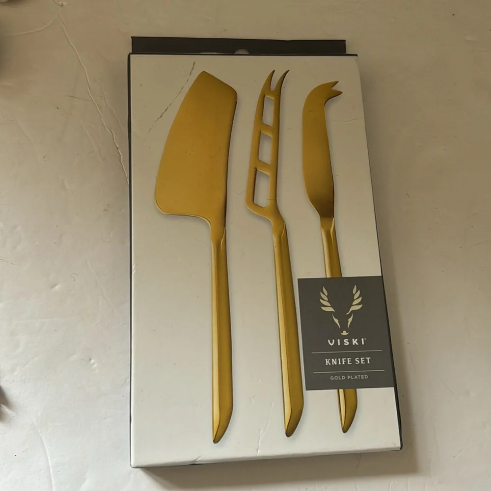 Viski Gold plated Cheese knives set
